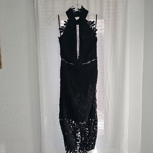 Bardot Black Lace Midi Dress